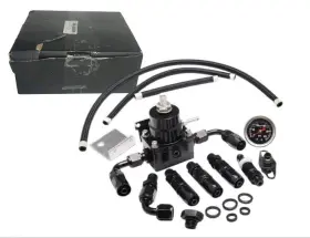 Fpr-1005b-bk Yeshma Universal Black Adjustable Fuel Pressure Regulator Kit 100psi Guage An6 Fitting
