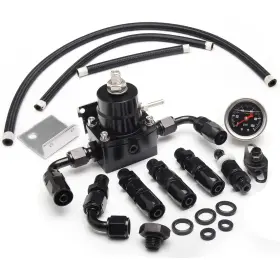 Zyq-1005-bk-xz Yeshma Efi Fuel Pressure Regulator Kit 0-100psi With Gauge 6an Line Fitt