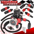 Universal Adjustable Fuel Pressure Regulator Kit 100PSI Gauge Fittings Black Red New. Price: $83.77.