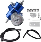 Aluminum Universal Adjustable Fuel Pressure Regulator Gauge+ Fitting Kit Blue New. Price: $20.99.