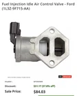Idle Air Control Valve Motorcraft CX-1765 New. Price: $65.00.
