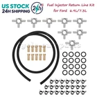 Ford 6.9/7.3L Aluminum Idi Fuel Injector Return Line Kit -hose/clanps/orings New. Price: $170.99.