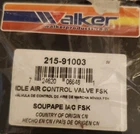 Fuel Injection Idle Air Control Valve, Walker Products, 215-91003, New Sealed. Price: $39.95.