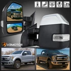 Fits 2017-2019 Ford F250 F350 Superduty Power Heated+temp Sensor Chrome Mirrors New. Price: $218.38.