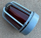 Industrial Red Glass Metal Cage Light Fixture Cover Explosion Proof Style Used. Price: $49.99.