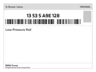 Genuine Bmw Low-pressure Rail 13-53-5-A9E-128 New. Price: $277.90.