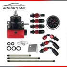Adjustable Fuel Pressure Regulator Kit Fpr W/ AN6 Hose Fittings 100PSI Gauge Red New. Price: $44.29.