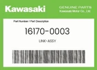 Kawasaki Genuine Link-assy 16170-0003 New. Price: $15.57.