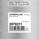 2078211 Gear As-idler Fits Caterpillar (new Aftermarket). Price: $508.80.