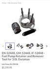 EN-52448 GM-52448 IF-52448 Fuel Pump Retainer And Remover Tool For 3.OL Engine New. Price: $1100.00.