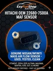 Oem Hitachi Maf Sensor 22680-7S00A Nissan Infiniti Altima Sentra G35 G37 Maxima Used. Price: $98.99.