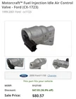 Genuine Motorcraft Idle Air Control Valve CX-1723 New. Price: $60.00.