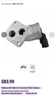 Genuine Motorcraft Idle Air Control Valve CX-1759 New. Price: $60.00.
