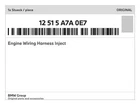 Genuine Bmw Engine Wiring Harness Inject 12-51-5-A7A-0E7. Price: $132.49.