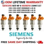 Oem Siemens X6 Fuel Injectors For 1991-1993 Jeep Cherokee Comanche Wrangler 4.0L Remanufactured. Price: $139.55.